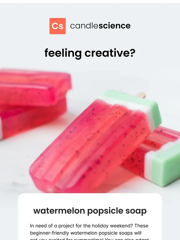 CandleScience - DIY watermelon popsicle soaps ?