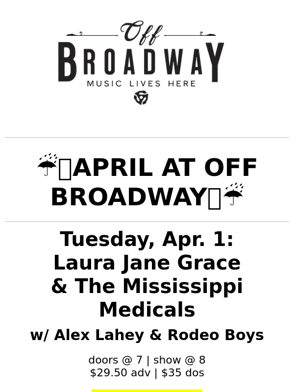Off Broadway - ☔?MARCH AT OFF BROADWAY?☔