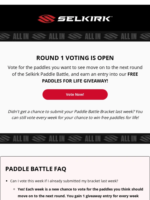 Selkirk - Selkirk Paddle Battle: Round 1 Voting Is Open!