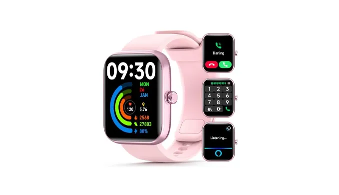 Smart Watches for Men Women Android & iPhone, 1.83 Touch Screen Fitness Tracker Watch with Bluetooth Calls (Make/Answer), Health Monitor, IP68 Waterproof, 120 Sport Models, 14 Days Battery Life