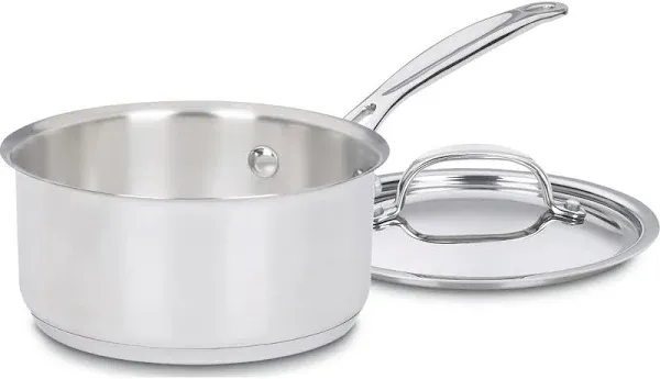 Cuisinart - 1 Quart Saucepan w/Cover, Stainless Steel, Chef's Classic Cookware Collection