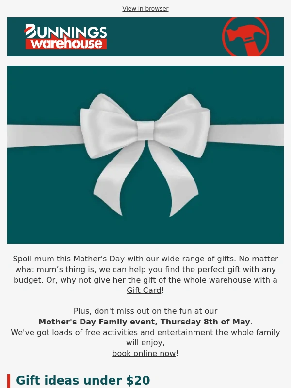 Bunnings - All kinds of gifts for mum