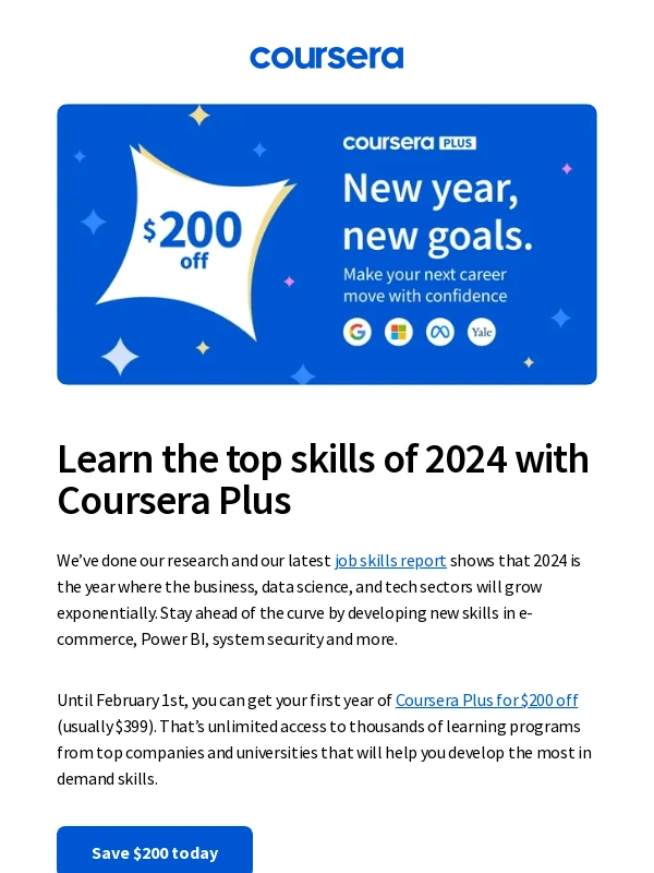 Coursera - Add the top skills of 2024 to your toolbox