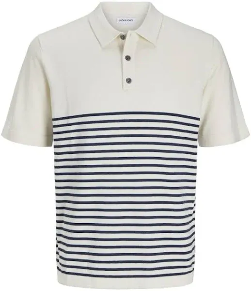 Premium Textured Zip Through Polo In Navy