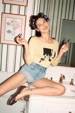 Reformation x Devon Lee Carlson Jensen High Rise Cheeky Shorts