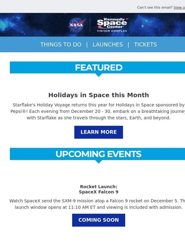 Kennedy Space Center - December Events at Kennedy Space Center Visitor Complex