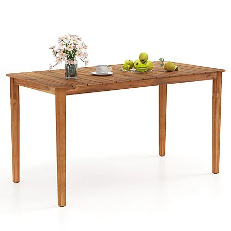 Costway 54" x 28" x 29" Acacia Wood Outdoor Dining Table (for 4-6 People) $92 + Free Shipping