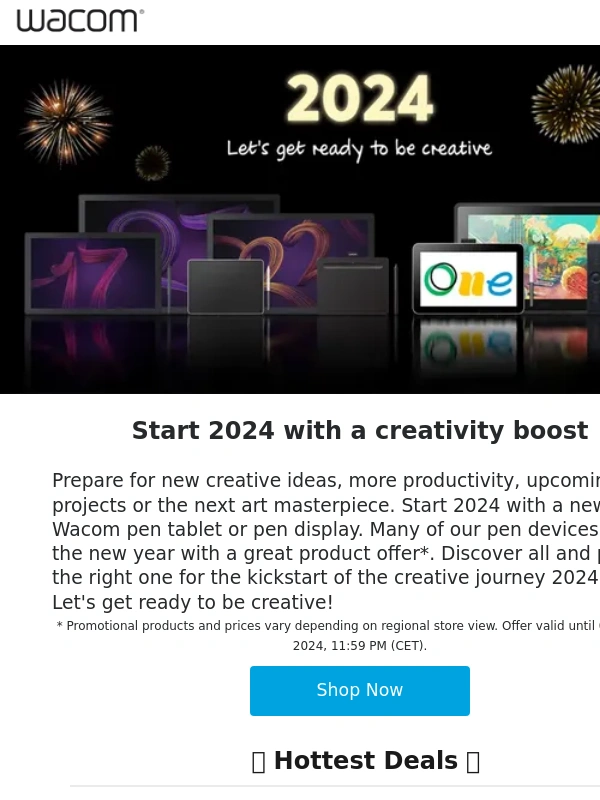 Wacom - Happy New Year with Wacom - start 2024 with a creativity boost