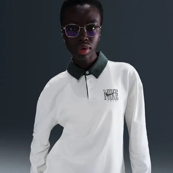 Nike Women's Sportswear Essential Oversized Long-Sleeve Polo