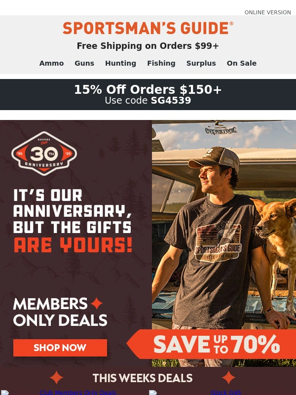 Sportsmans Guide - Buyer’s Club 30th Anniversary Appreciation Event Starts Now