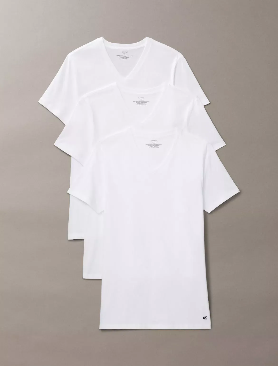 Calvin Klein Men's Cotton Classics 3-Pack V-Neck T-Shirt - White - L