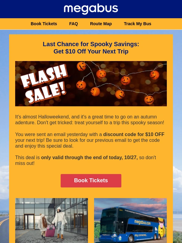 megabus - Reminder: Flash Sale Ends Tonight