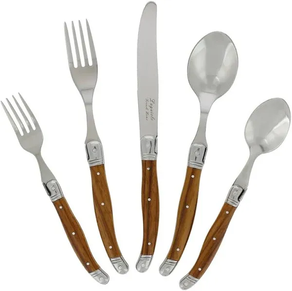French Home Laguiole Wood Grain Flatware Set