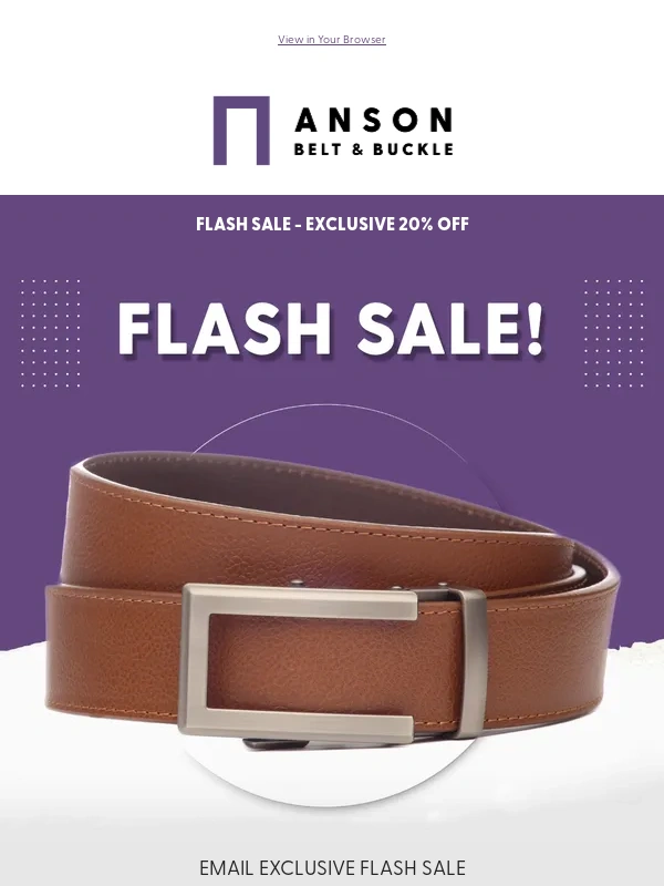 Anson Belt - FLASH SALE: Cowboy Tan ? Buffalo Leather w/Buckle