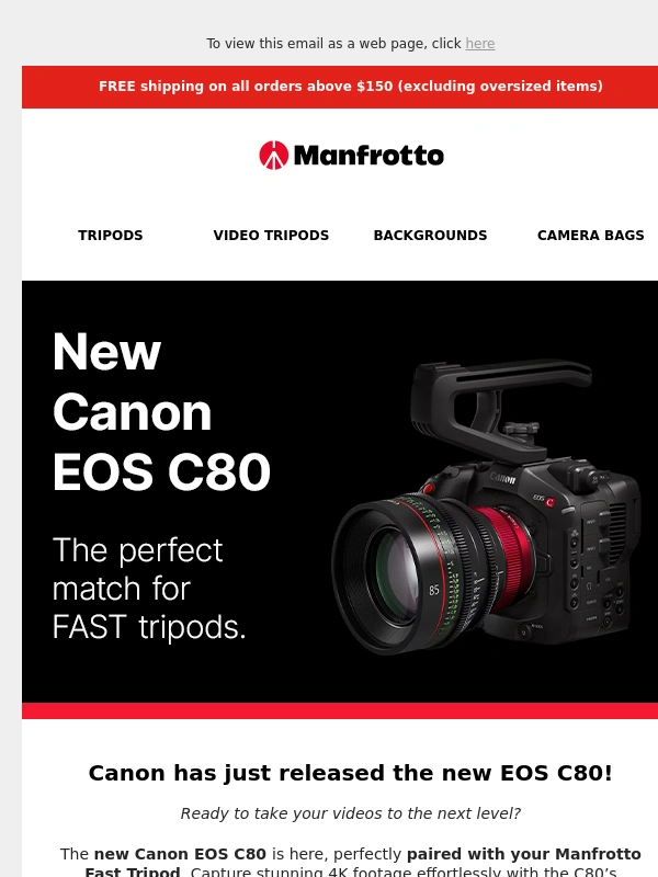 Manfrotto - Get the most out of the new Canon EOS C80