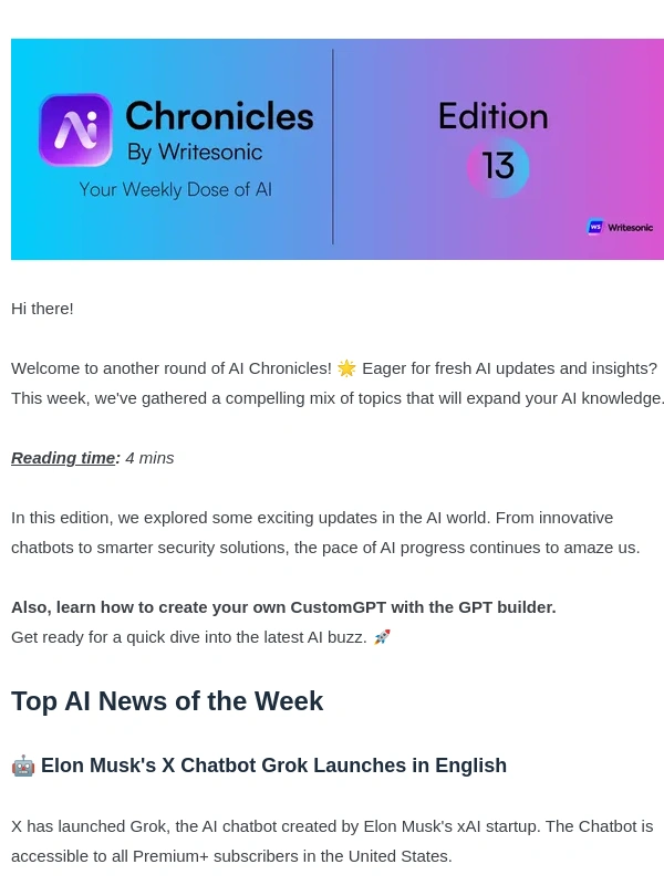 Writesonic - Your Weekly dose of AI ?