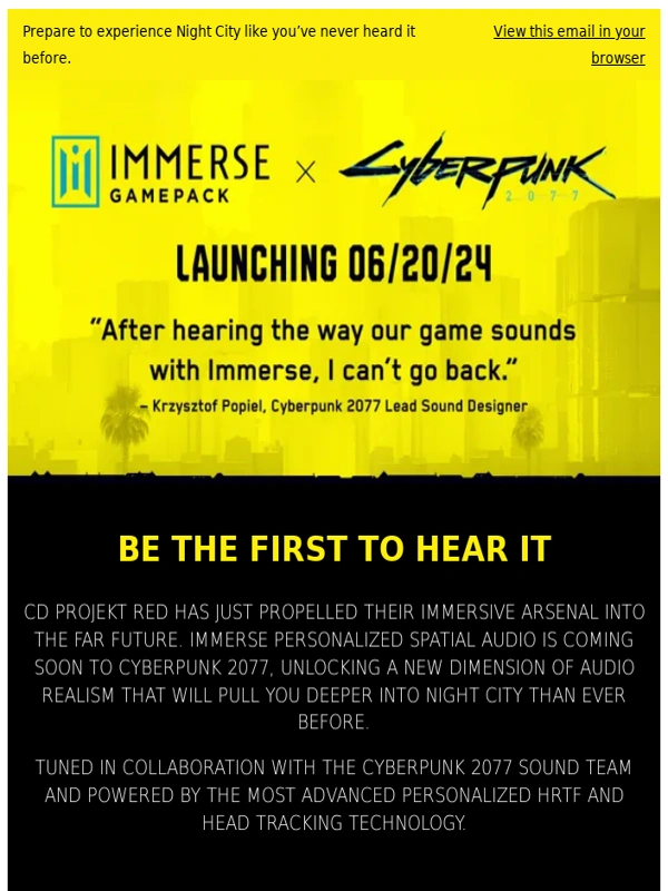 Cyberpunk - Prepare to experience Night City like you’ve never heard it before!