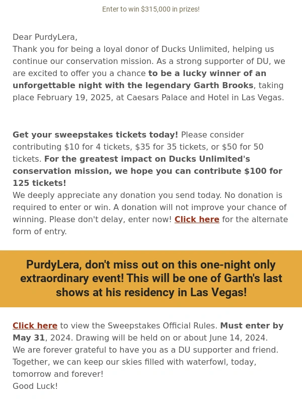 Keepa - Garth Brooks one night only: A Concert For Conservation