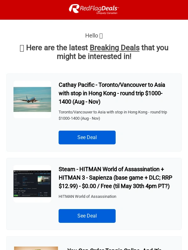 RedFlagDeals - This Week’s Hottest Deals: Tech,Travel & Pizza Steals You Can’t Miss