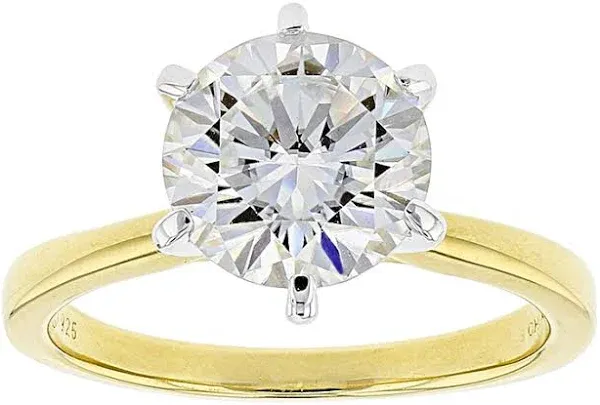 14K Yellow Gold Moissanite Solitaire Ring (3.10ct)