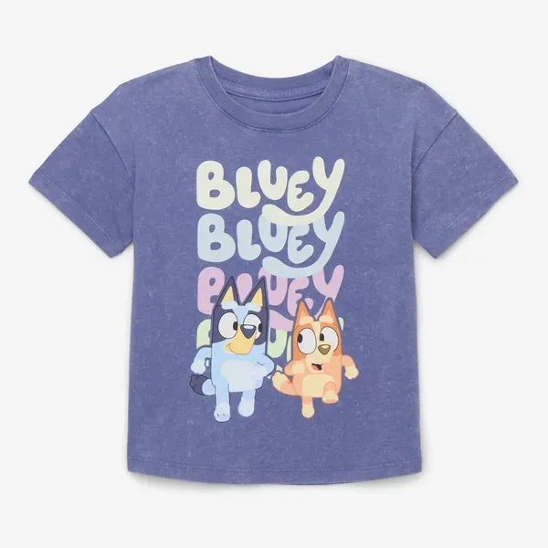Bluey Toddler Short Sleeve Crewneck Tee, Sizes 12M-5T