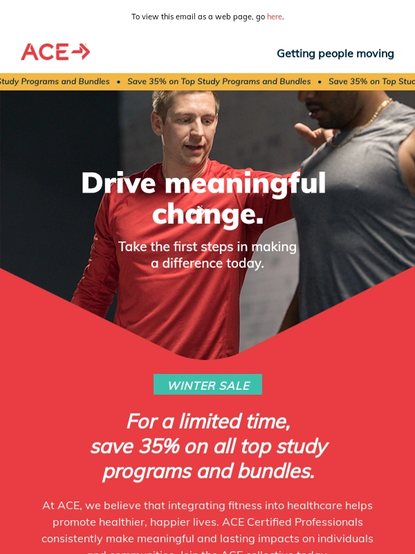 ACE Fitness - 35% OFF – Your Path to Certification Starts Now