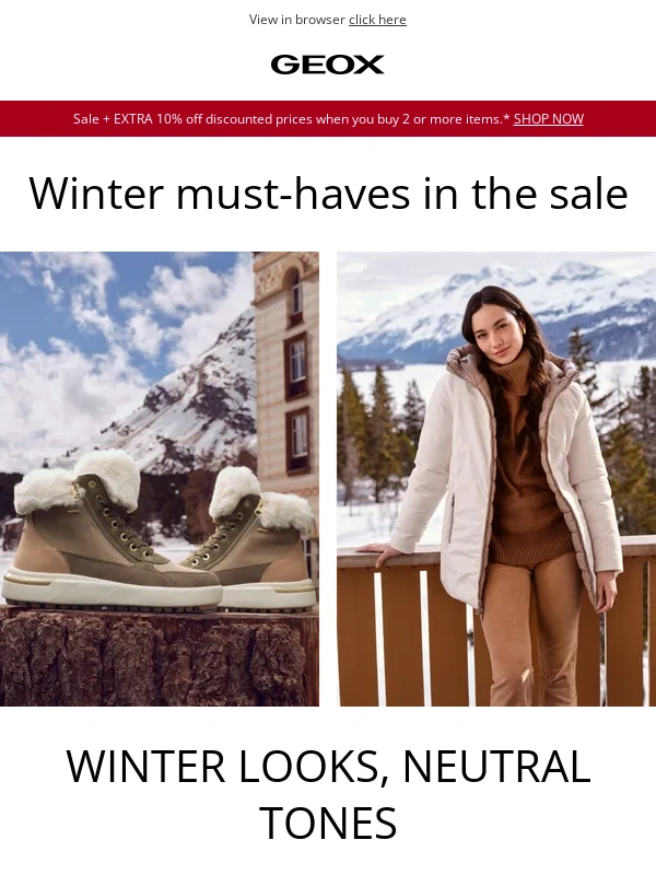 Geox - Let the Geox sale warm up your winter outfits