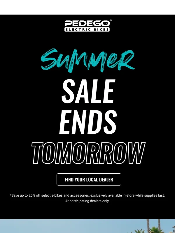 Pedego - Summer Sale ends TOMORROW!