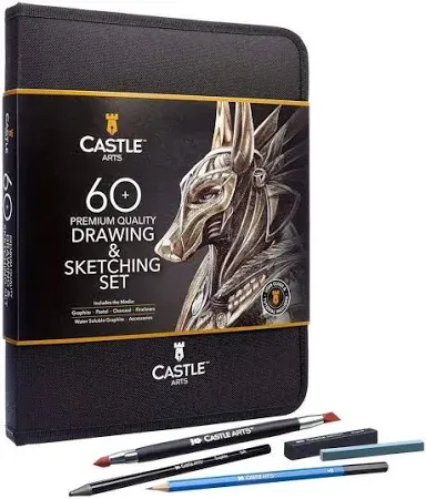 Castle Art Supplies 60 Piece Drawing & Sketching Set