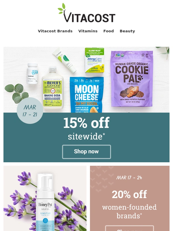 Vitacost - ⭐ 15% Off Sitewide + Weekly Deals