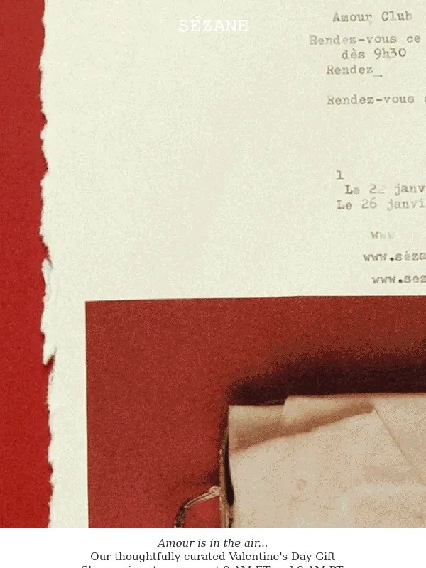 Sezane - Your Amour Club invite for tomorrow