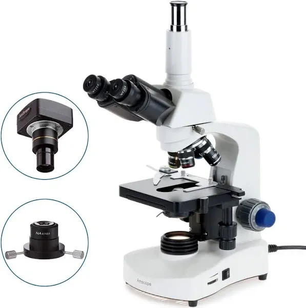 AmScope T340 Series LED Darkfield Trinocular Compound Microscope