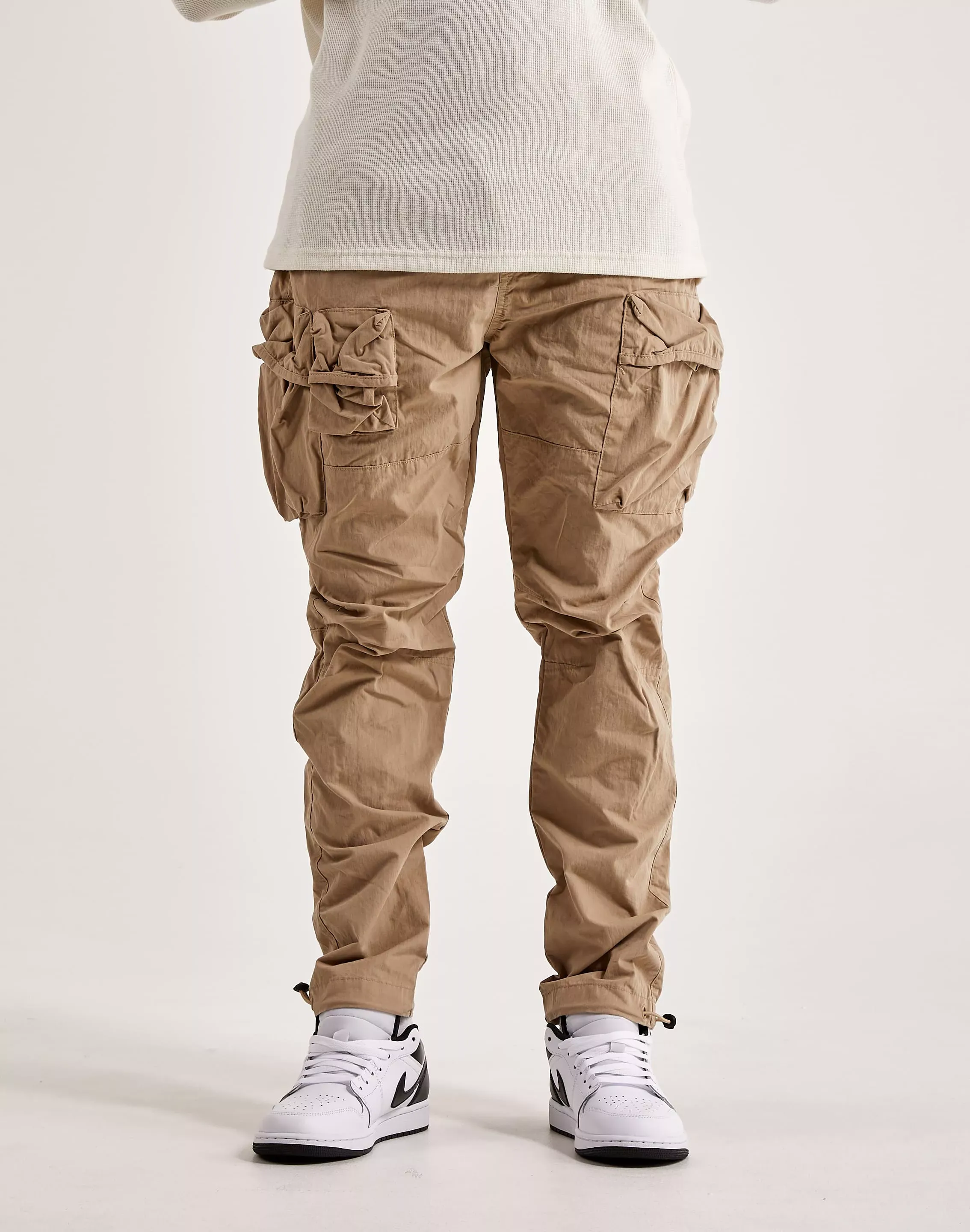 Smoke Rise Utility Peach Nylon Cargo Pants  - Brown - Size: SM