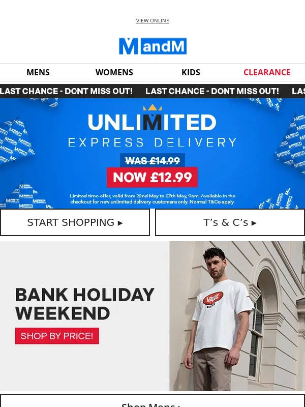 MandM - BANK HOLIDAY WEEKEND ☀ Shop by price!