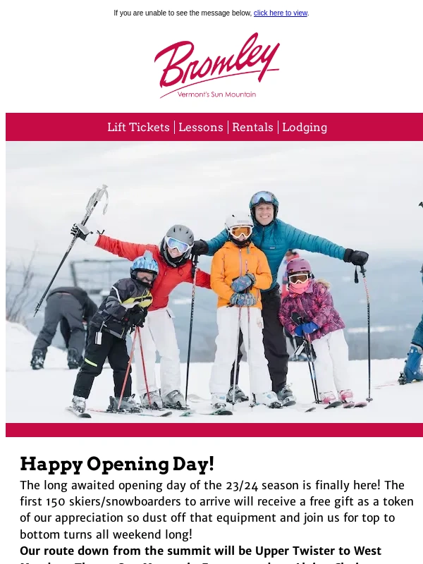 Bromley - Bromley Opening Day is Today