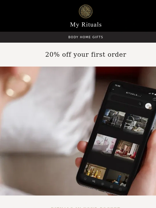 Rituals - Get 20% off your first app order ?