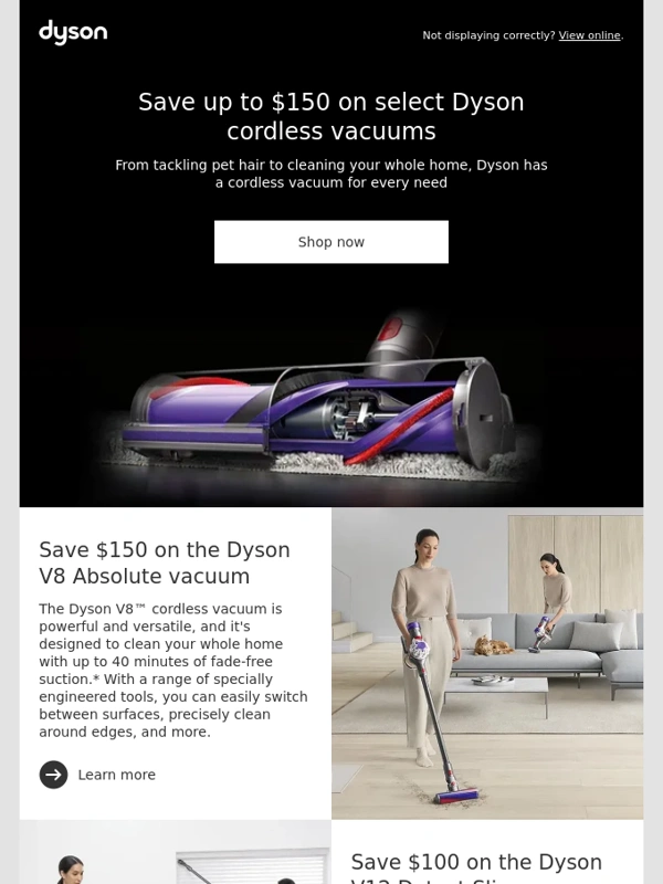Dyson - Save up to $150 on select Dyson cordless vacuums