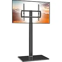 HT1002B - Universal Floor TV Stand, 80 Degree Swivel, Height Adjustable, Space Saving, for 27 to 65 inch TVs