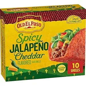 Old El Paso Spicy Jalapeño Cheddar Flavored Stand 'N Stuff Taco Shells, Gluten Free, 5.4 oz.