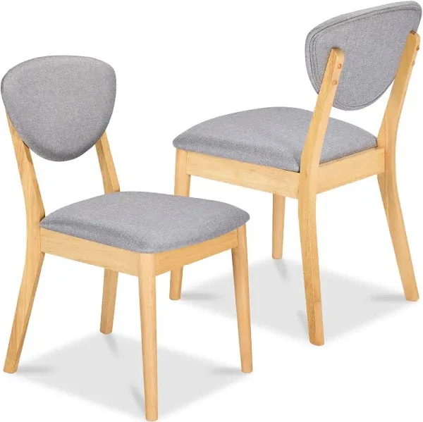 Best Choice Products 2-Piece Mid-Century Modern Upholstered Dining Chair Set