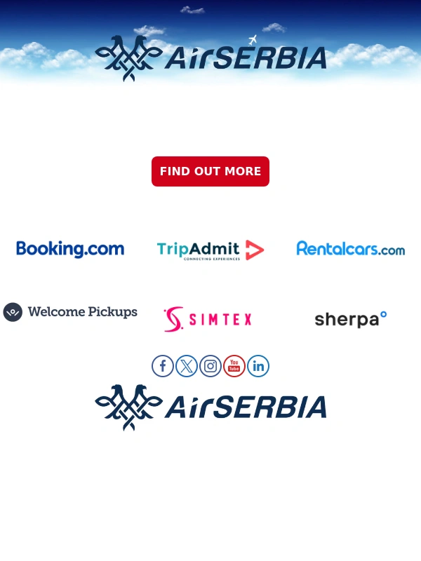 Air Serbia - Sdad ✈️ Explore the world on our wings! ?️ Visit us at the Tourism Fair from 20 to 23 February 2025 ✈️