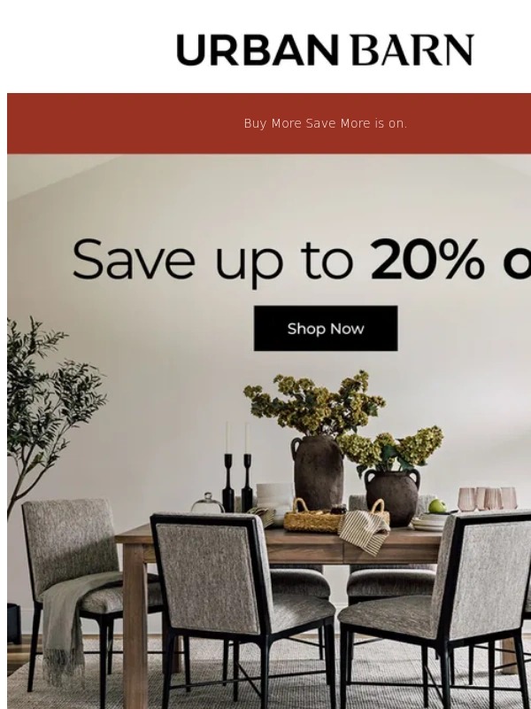 Urban Barn - Dinner party soon? Save up to 20% ?
