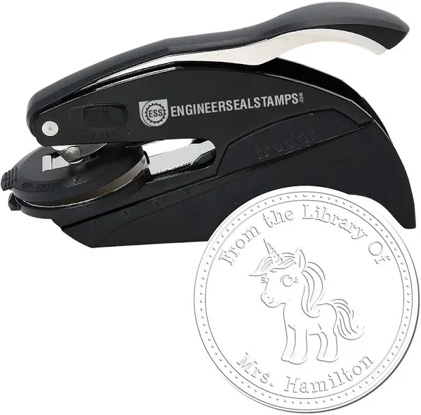 Customized Book Lover Embossing Seal Magical Unicorn
