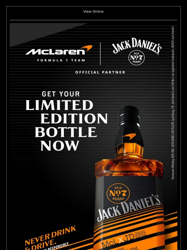 Jack Daniels - 2024 Limited Edition McLaren X Jack Daniel's Bottle