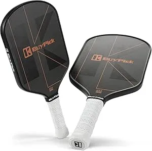 Pickleball Paddles, Pro Carbon Fiber Pickleball Paddle 16 mm Honeycomb Core, USAPA Approved Lightweight Rackets, Pickleball Paddles Set of 2 with 4 PE Balls 1 Bag, Pickle Ball Paddle for Men Women