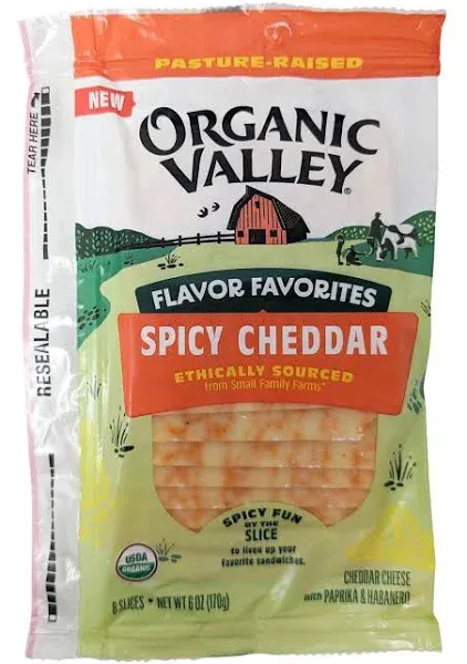 Organic Valley Spicy Cheddar Sliced Cheese