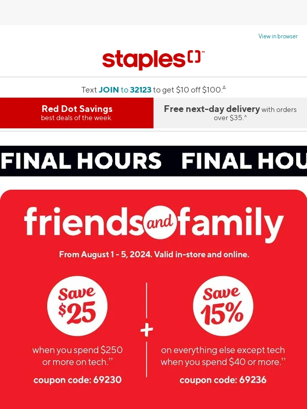 Staples Canada - FINAL HOURS: The clock is ticking ⌛