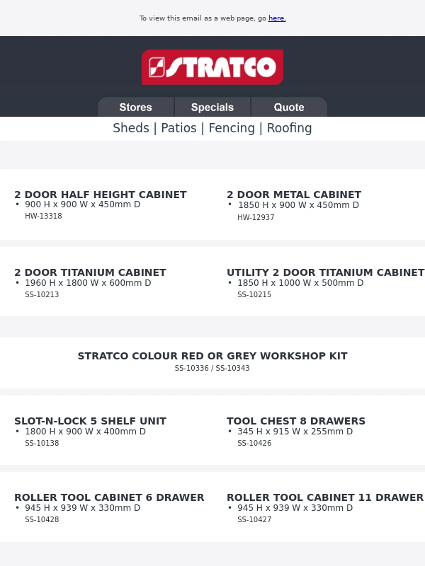 Stratco - Hurry! New Year's Catalogue Storage Offers Ending Soon!