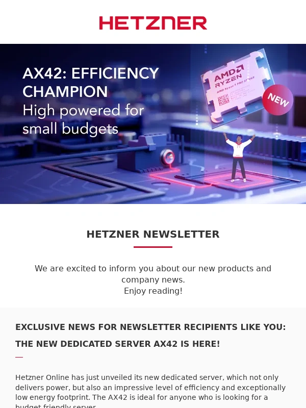 Hetzner - The new Hetzner Dedicated Server AX42
