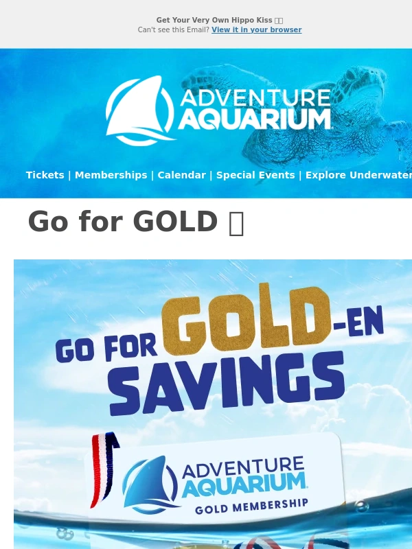 Adventure Aquarium - Save 15% On Gold Memberships ?